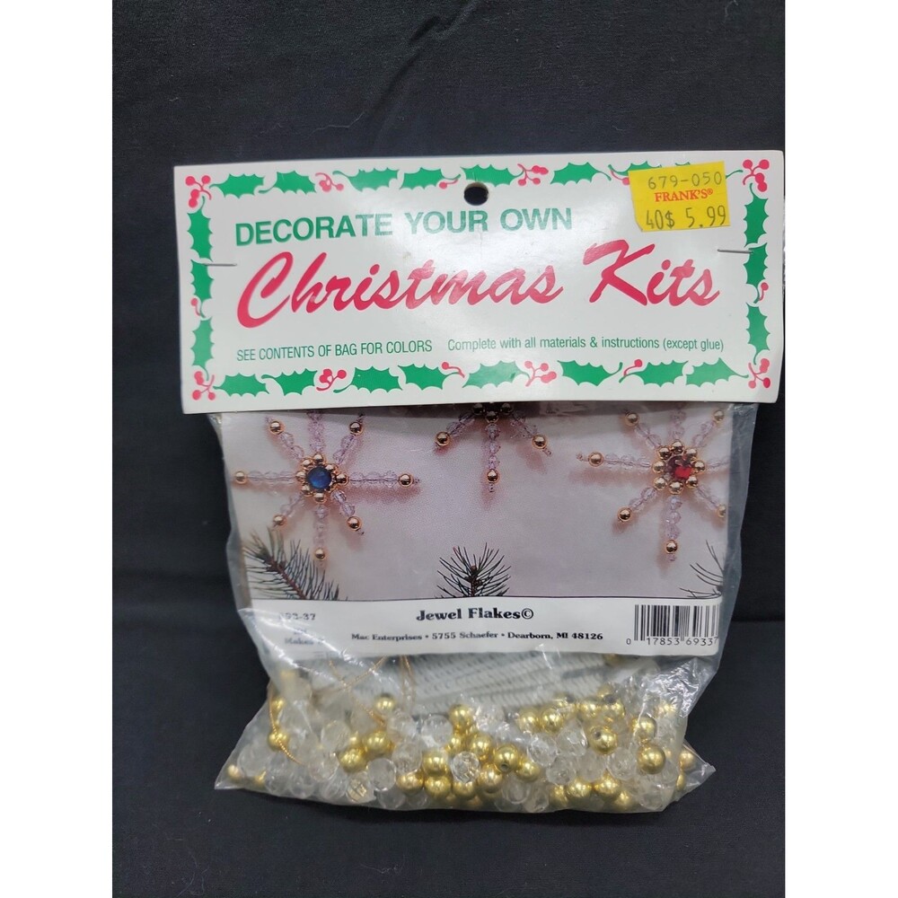 Vintage Merri Mac Christmas Kit Jewel Flakes Make Your Own New